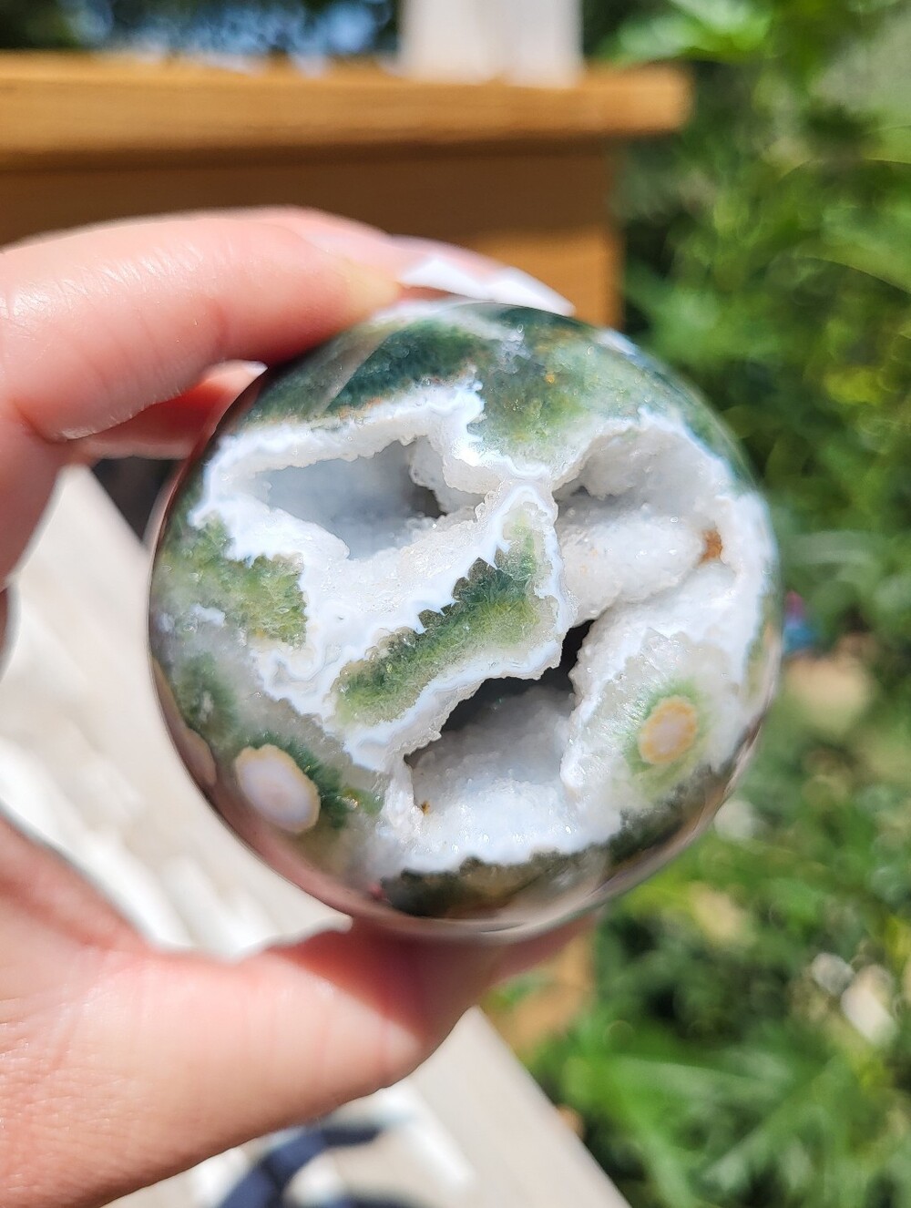 High-Quality Orbicular Ocean jasper sphere
